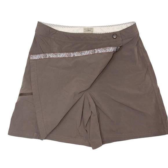 L.L. Bean Gray cream Skort with Zip Pocket size 10 - Picture 3 of 8